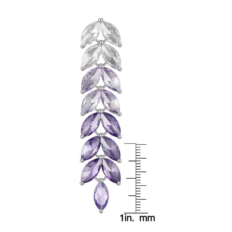 Victoria Townsend Silver Plated Cubic Zirconia Drop Leaf Earring