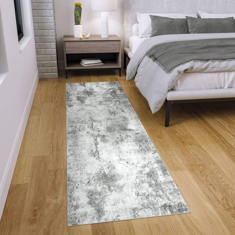 Felini Modern & Contemporary Abstract Indoor Area Rug - 2'3'' x 7'3'' - Gray