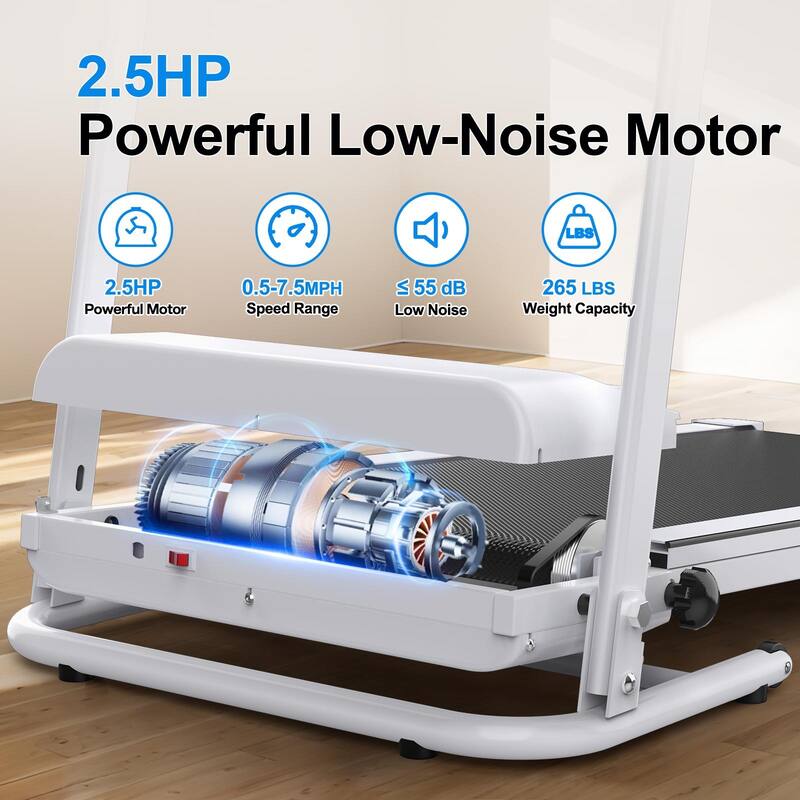 Folding Electric Treadmill w12 Programs, 3 Incline, Heart Rate Monitor, Bluetooth, Jogging Treadmill Compact Running Machine