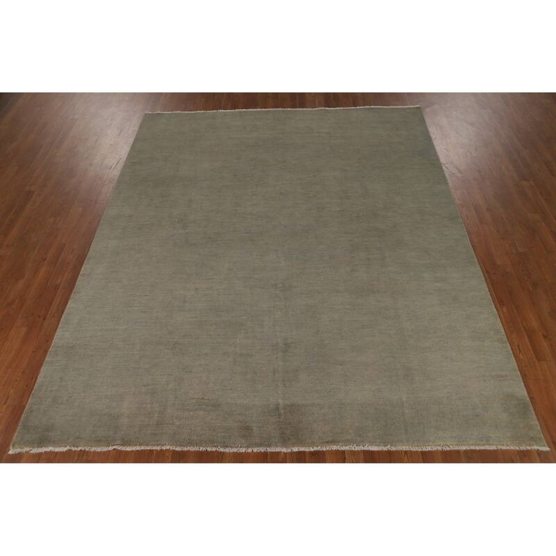 Gray & Beige Gabbeh Oriental Area Rug Handmade Wool Carpet - 7'10" x 9'6"
