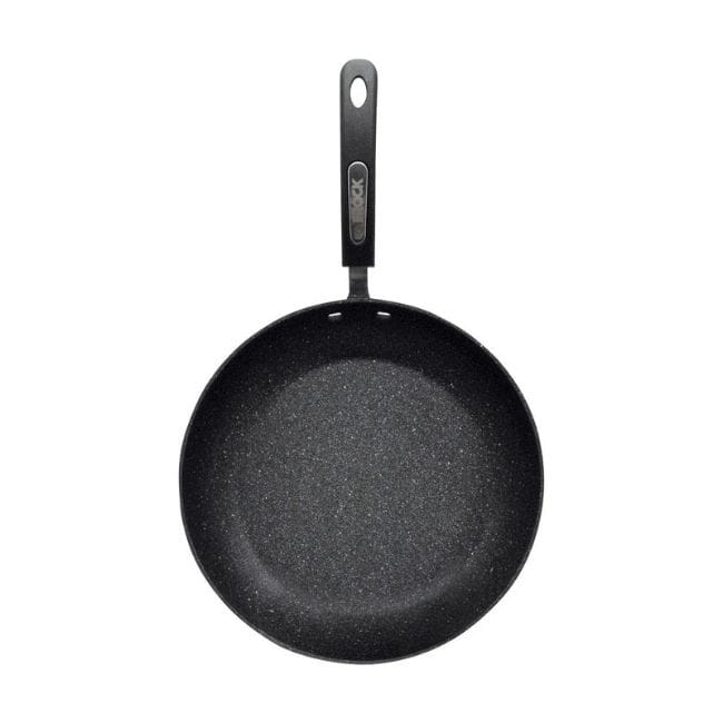 THE ROCK by Starfrit Fry Pan with Stainless Steel Handle (12) (Black)  Model