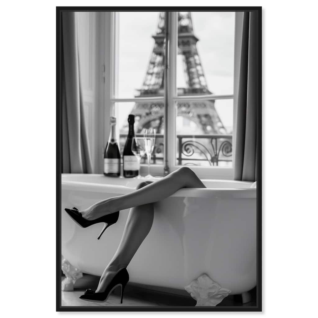 Bathtub Sit Back Glam Canvas by Art Remedy