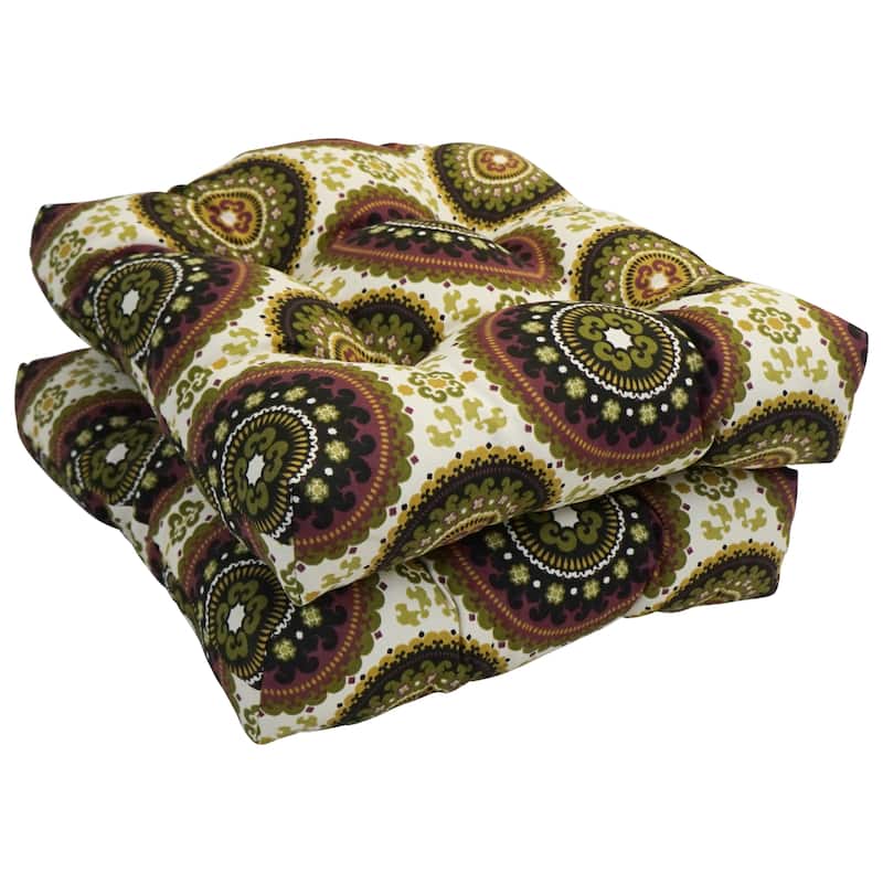 16-inch Square Outdoor Dining Chair Cushions (Set of 2, 4, or 6) - Set of 2 - Earthly Delight
