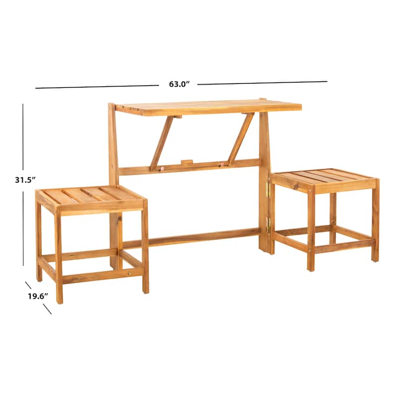 SAFAVIEH Outdoor Amina Transformer Bench - 63Wx20Dx32H