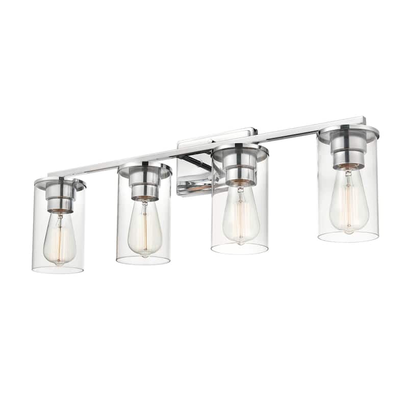 Millennium Lighting Verlana 4-Light Bathroom Vanity Fixture in Multiple Finishes with Clear Glass Shades