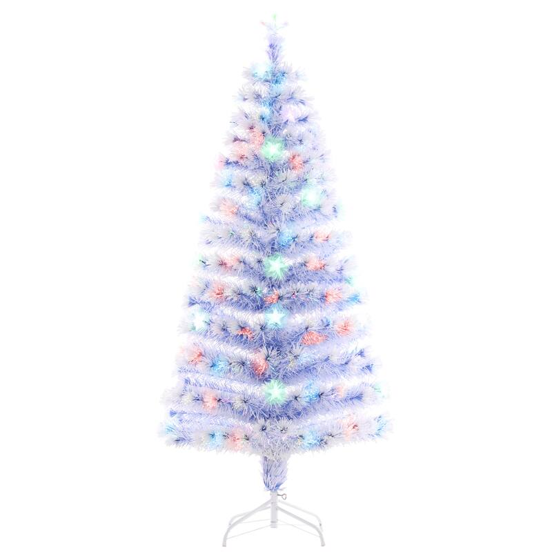 5FT Fiber Optic Pre-Lit Christmas Tree with LED Lights & Star Topper
