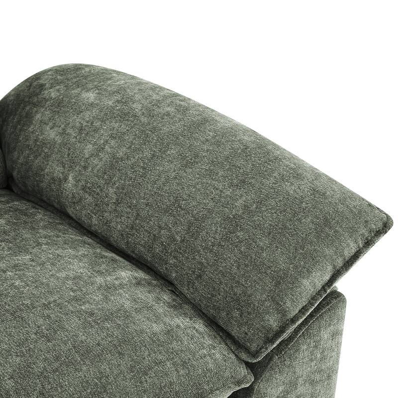 52" W Oversized Accent Chair With Ottoman, Chenille Single Sofa Bed ,Chaise Lounge Chair Indoor,Reading Chairs For Living Room