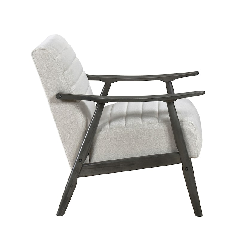 Royston Velvet Wood Arm Accent Chair