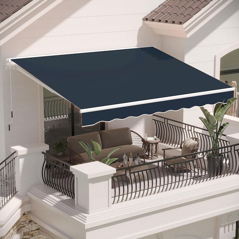 AECOJOY Manual Retractable Patio Awning Outdoor Sunshade Shelter (Cover Only)