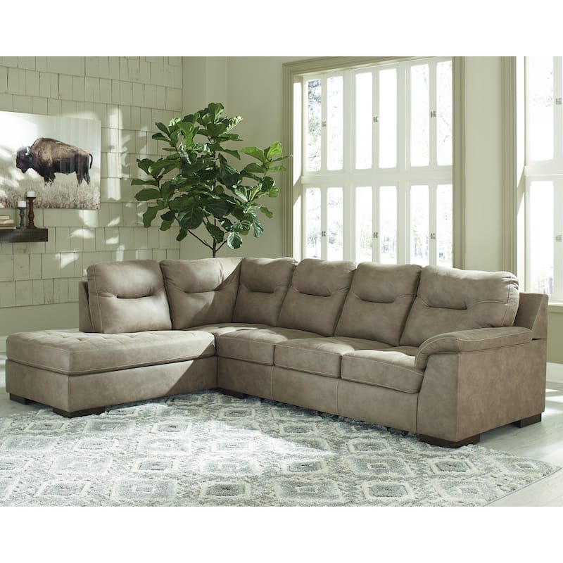 Signature Design by Ashley Maderla 2-Piece Sectional with Chaise - 124"W x 87"D x 38"H