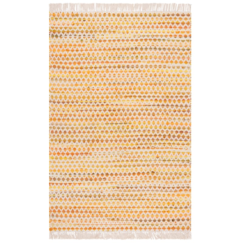 SAFAVIEH Handmade Montauk Eutimia Cotton Rug - 5' x 8' - Yellow/Ivory