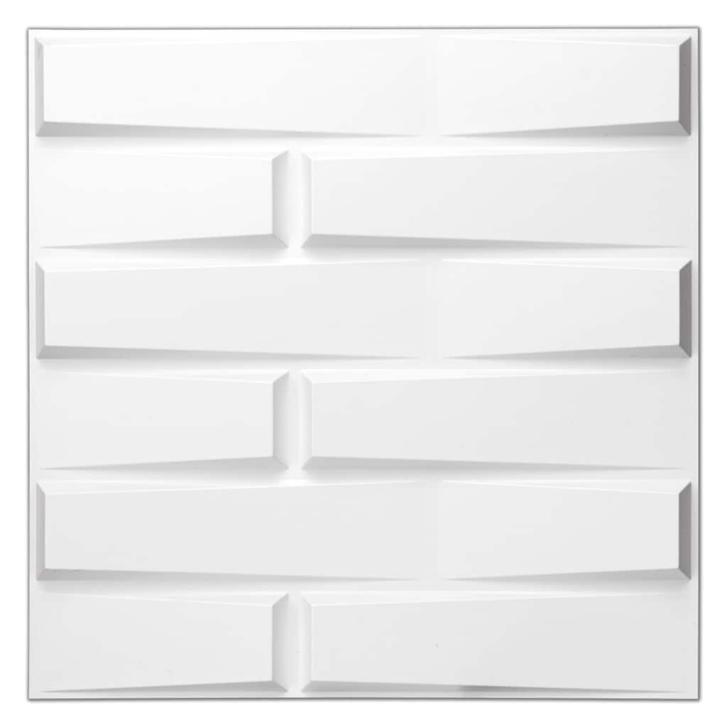 Decorative White 3D PVC Wall Panel for Interior Décor 12 Pack 19.7 x 19.7 in.