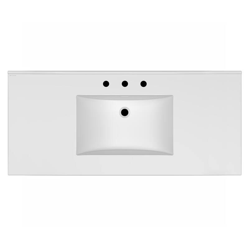 Countertop Vanity Sink with Integrated Rectangular Bowl
