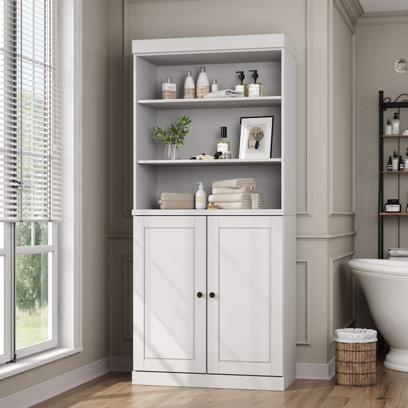 100% Solid Wood 32" Bathroom Cabinet with Optional Doors, 2-Drawers by Palace Imports