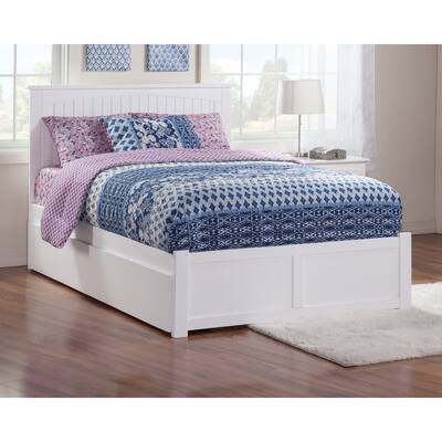 Nantucket Full Platform Bed with Footboard and Twin Trundle
