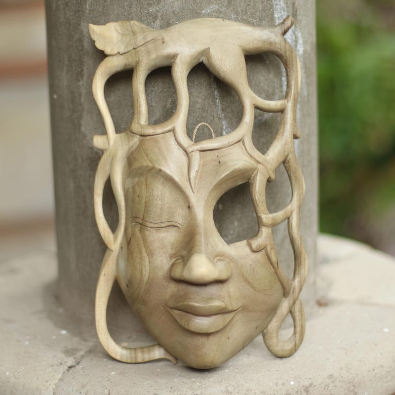 Woman Of The Forest Wood Mask
