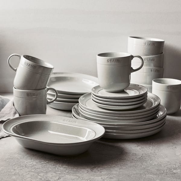 Staub Ceramic 12-pc Dinnerware Set - White Truffle - White Truffle