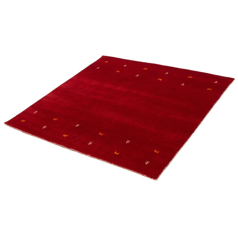Kashkuli Gabbeh Red Rug 6'7" x 6'7" - 6'7 x 6'7