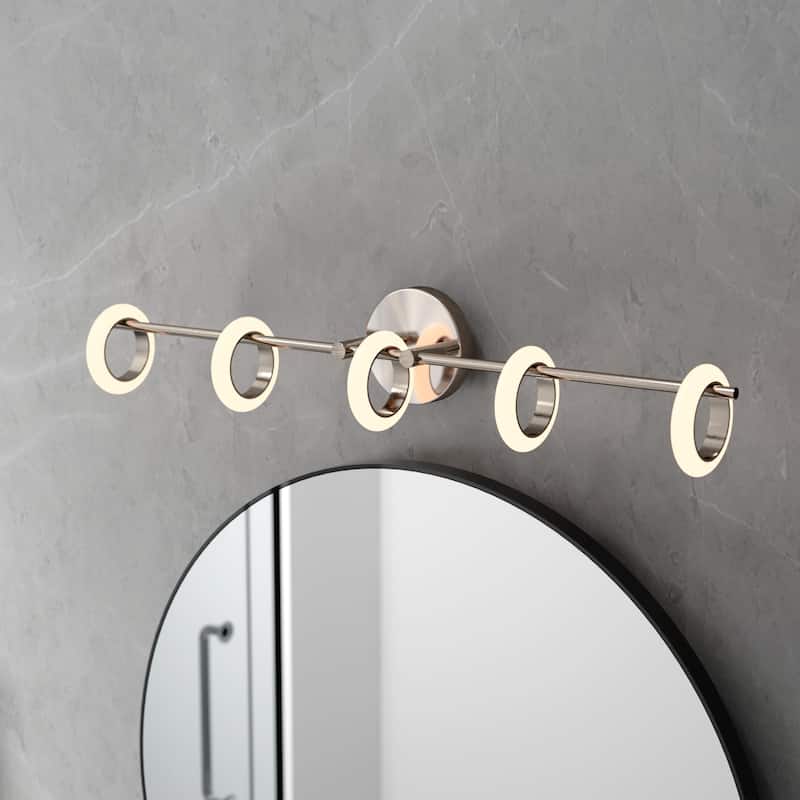 Glow's Avenue 5-Light Dimmable Loop Ring Bathroom Vanity Light - N/A