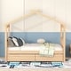 preview thumbnail 27 of 46, Roomfitters Twin Size Wooden House Bed with Storage, Functional and Stylish Sleeping Solution with Built-In Compartments