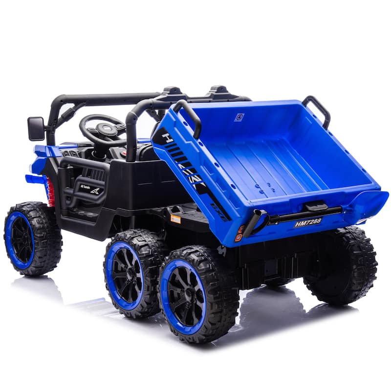 Electric Dump Truck Kids Truck Off-Road Toy Car Blue Ride on Jeep