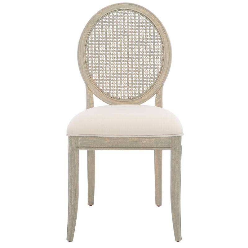 SAFAVIEH Couture Matthildi Rattan Back Dining Chair (Set of 2) - 19 In W x 22.5 In D x 38.5 In H - 19Wx23Dx39H