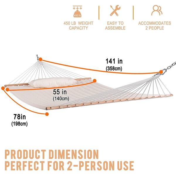 12 FT Double Quilted Fabric Hammock