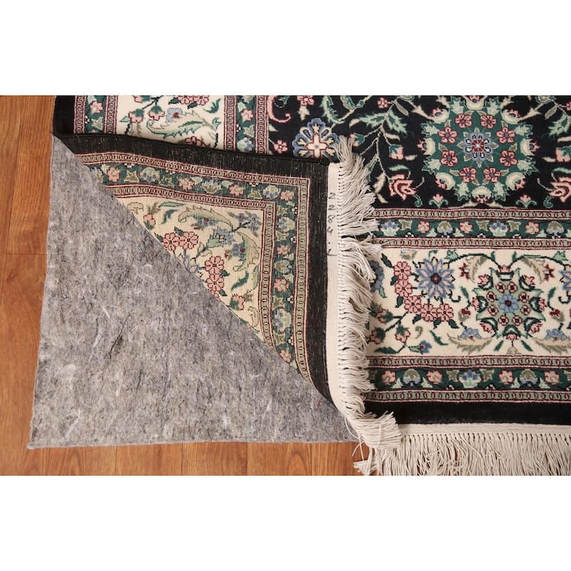 Black Vegetable Dye Aubusson Chinese Area Rug Hand-Knotted Wool Carpet - 6'2"x 9'7"