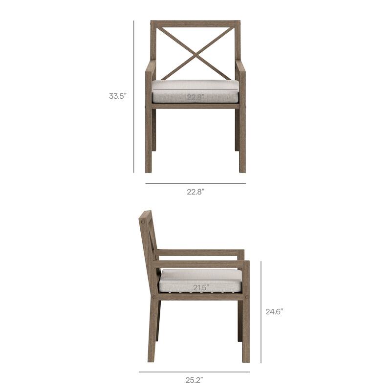 Northlake 9-Piece Outdoor Patio Teak Wood Dining Set