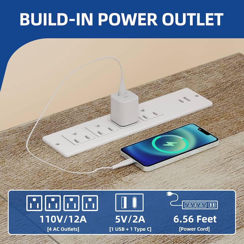 Moasis L-Shaped Electric Standing Desk with LED Lights