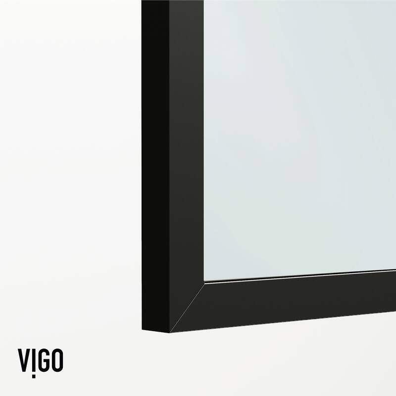 VIGO Mosaic 34" W x 62" H Framed Fixed Tub Screen in Matte Black