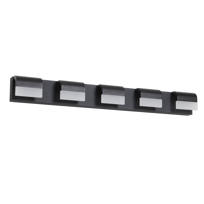Modern Bathroom Vanity Lighting 5-Light LED Vanity Lights Over Mirror Bath Wall Lighting - Black