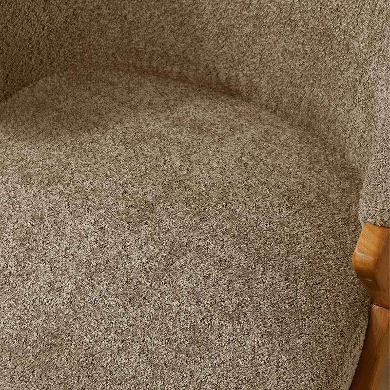 VANOMi 29.33'' Wide Upholstered Armchair, Dining Chair with Solid Rubberwood Legs