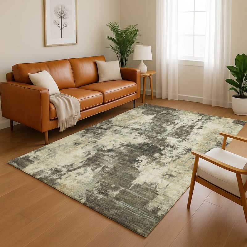 Premium Washable Super Soft Abstract Casual Mayfield Rug - Brown - 9' x 12'