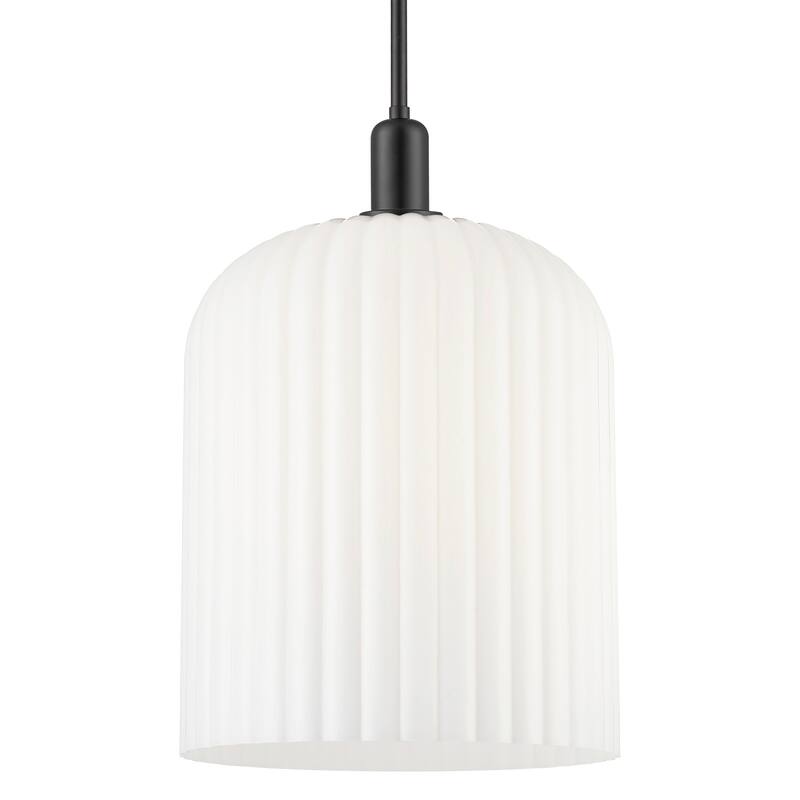 Innovations Lighting 716-1S-G559-12GWH Bridal Veil 12" Wide Pendant - Matte Black