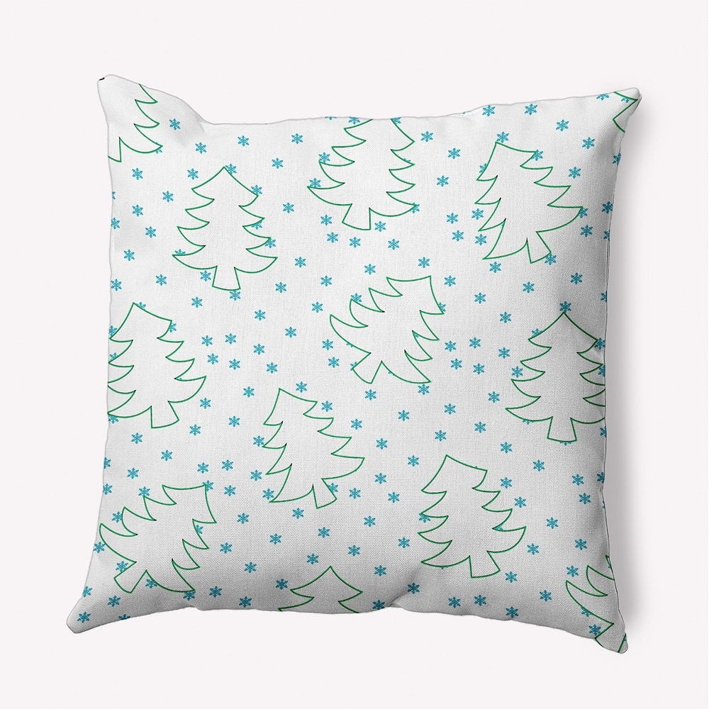 Christmas Tree Outlines Indoor/Outdoor Throw Pillow