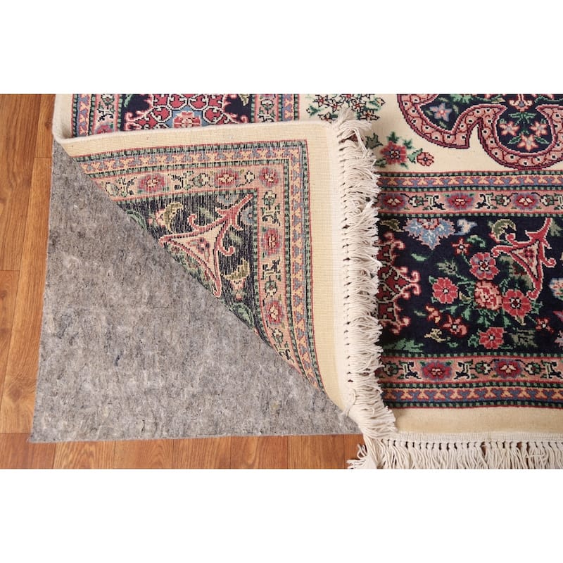 All-Over Aubusson Oriental Area Rug Handmade Wool Carpet - 9'1"x 12'2"