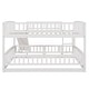 preview thumbnail 23 of 30, Bunk Bed with Slide,Full Over Full Low Bunk Bed with Fence and Ladder for Toddler Kids Teens Espresso N/A