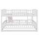 preview thumbnail 4 of 42, Contemporary Modern Style Full Over Full Low Bunk Bed,Solid Wood Bed with Fence and Ladder for Kids,Versatile Bunk Bed