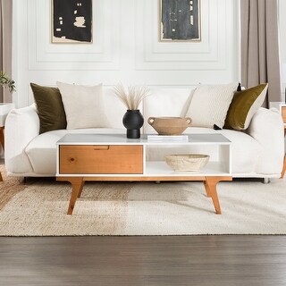 Walker Edison Bridge Leg Solid Wood Coffee Table - Bed Bath & Beyond ...