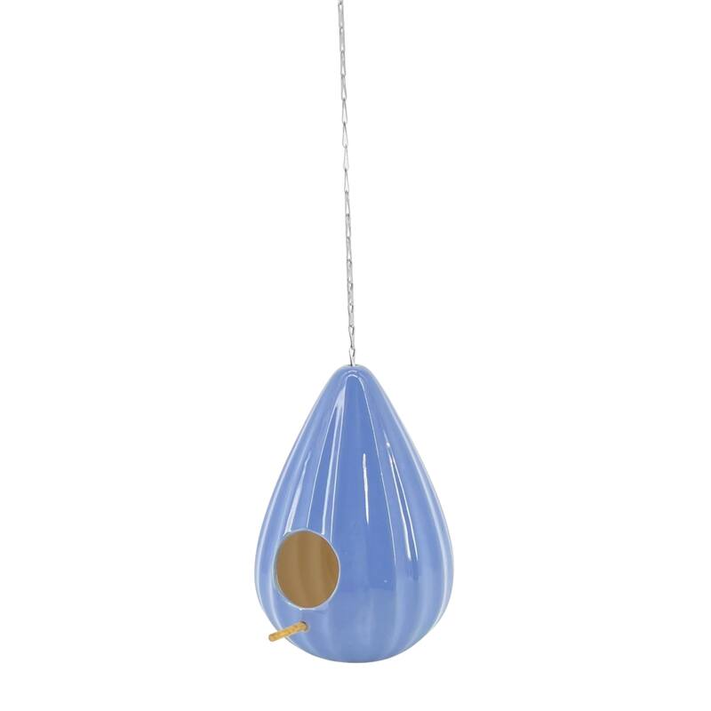 Ceramic 10-Inch Teardrop Ruffled Birdhouse