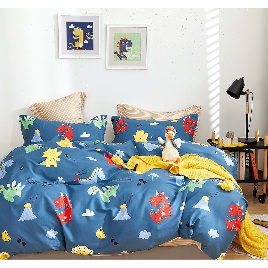 Markutus Fun Dinosaur 100% Cotton Duvet Cover Set