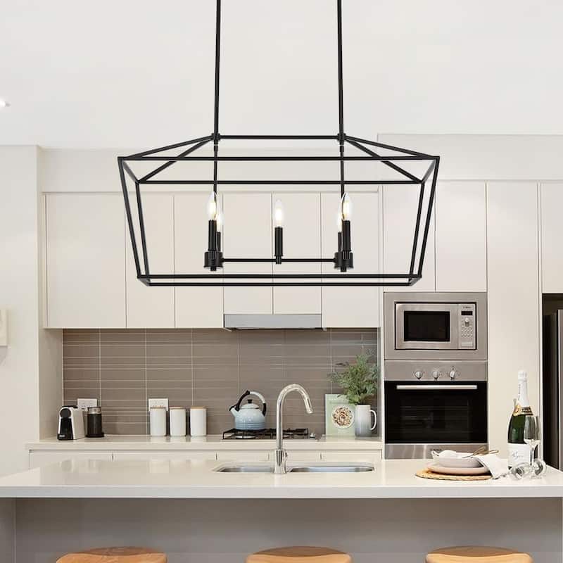 5-Light Traditional Farmhouse Linear Chandelier