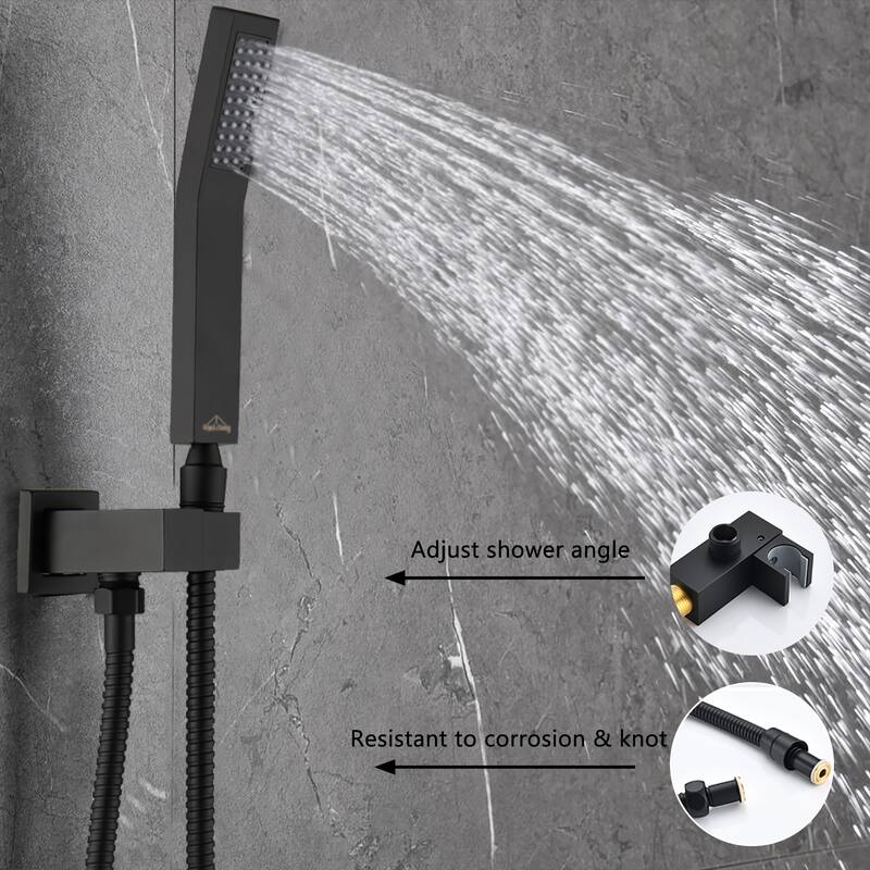 Proox 10" RainfallSquared Shower Head Handheld w/ Tub Spout Wall Mounted