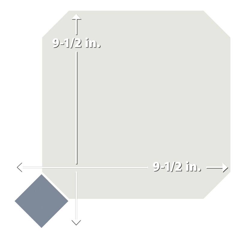 Merola Tile Vaudeville Octagon Nacar with Taco Azzuro 7-7/8" x 7-7/8" Porcelain Floor and Wall Tile