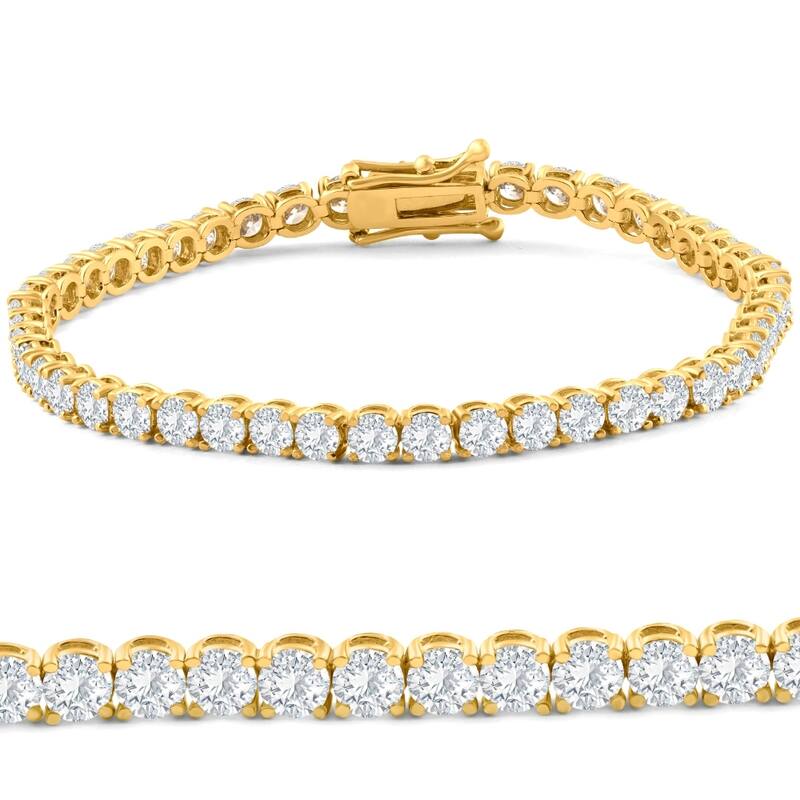 Bliss Diamond 8.00Ct Diamond Tennis Bracelet Gold Lab Grown 7" - Yellow