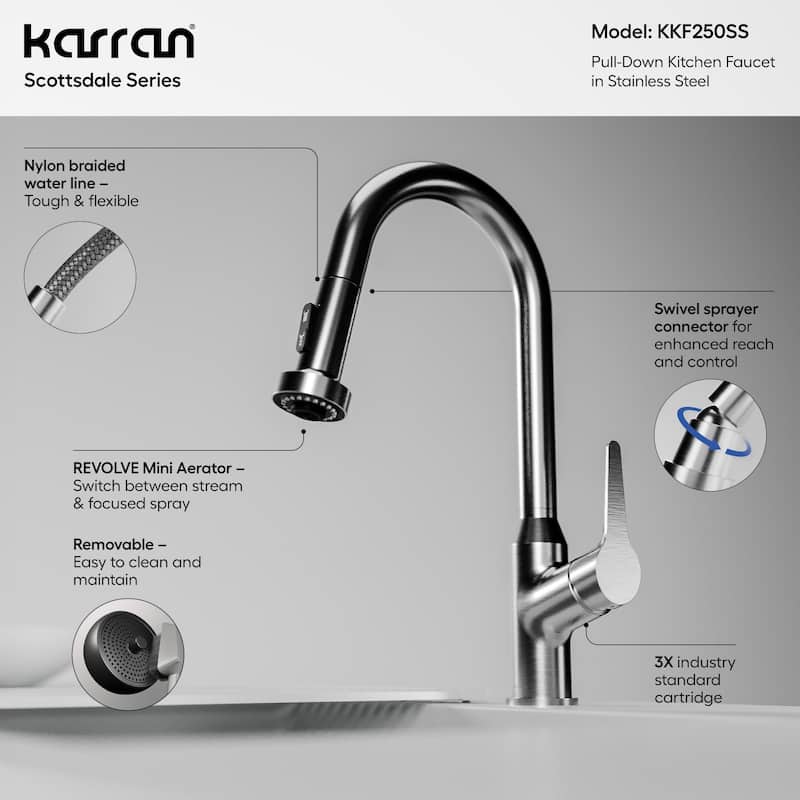 Karran Scottsdale Single-Handle Pull-Down Sprayer Kitchen Faucet