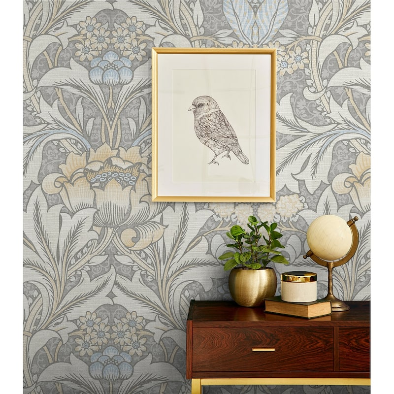 NextWall Acanthus Floral Peel and Stick Wallpaper