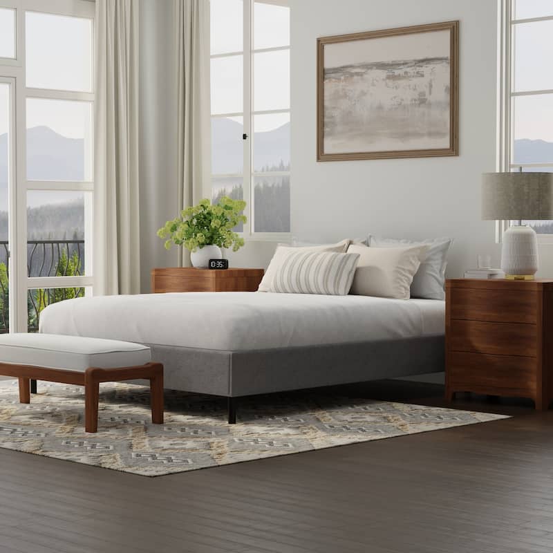 Black and Gray Twin XL Bed Foundation with Universal Compatibility