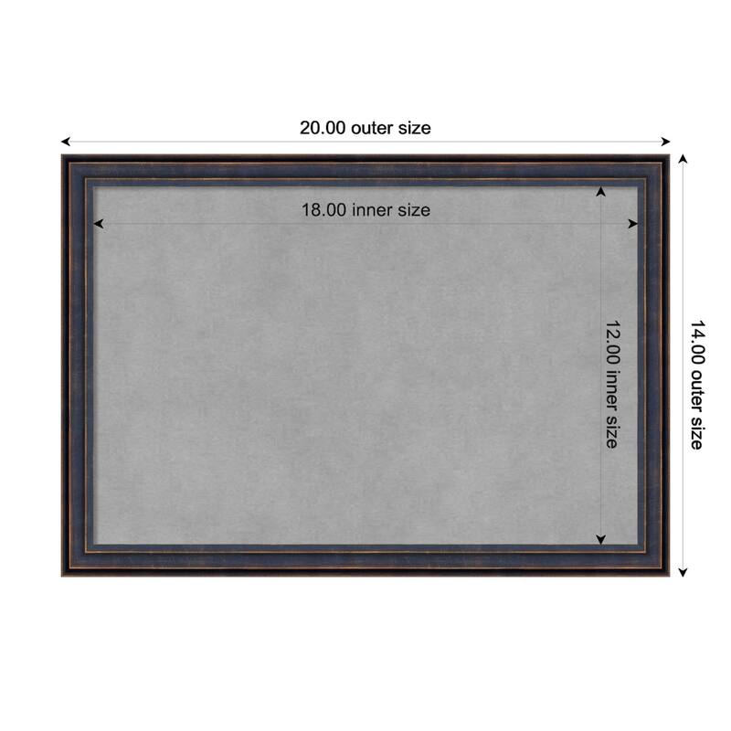 Amanti Art Dark Bronze Scoop Framed Magnetic Board - Board Size 18x12